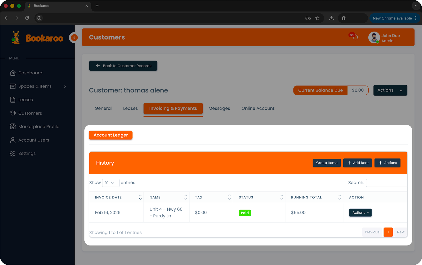 Ledger view
