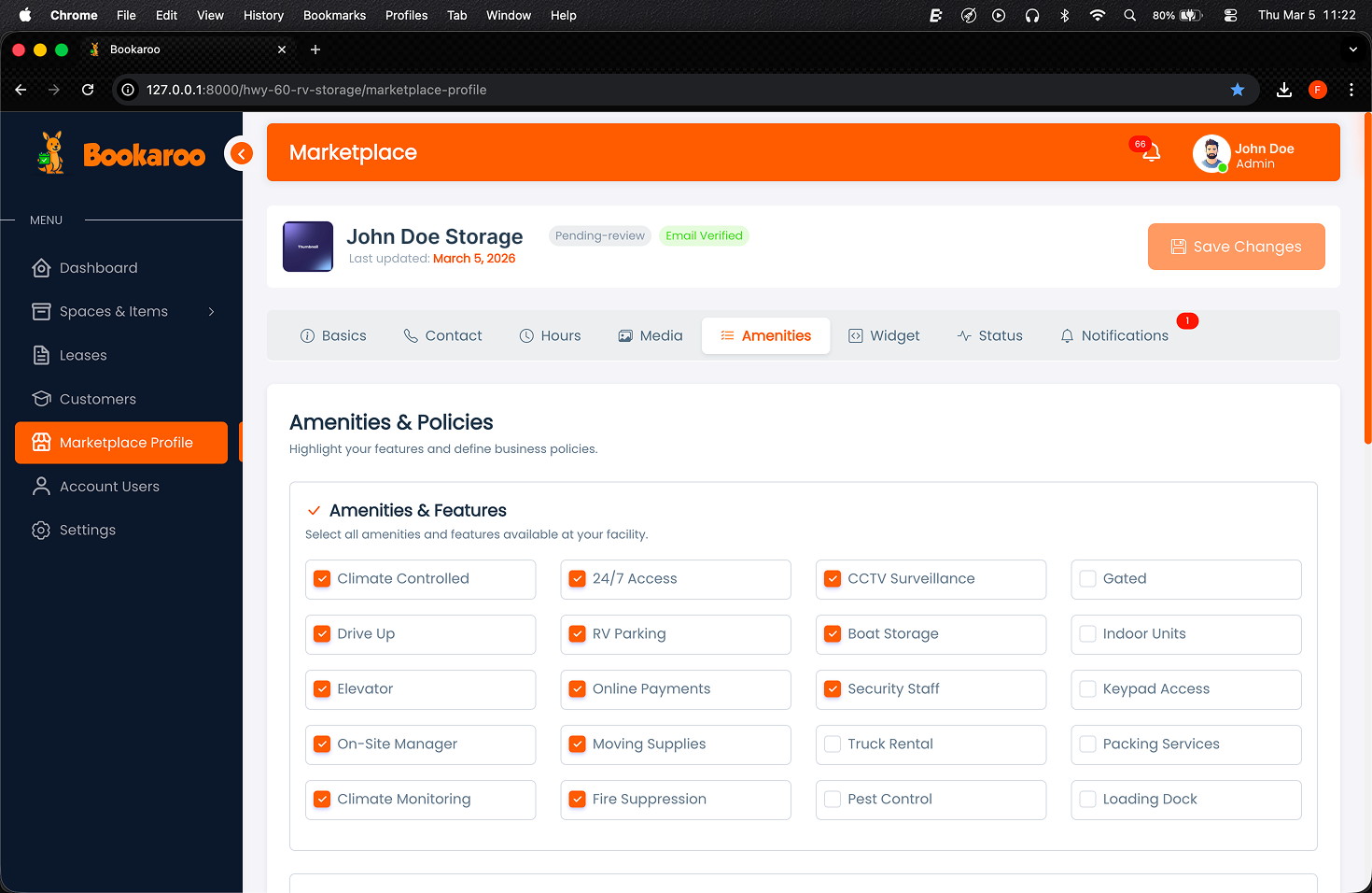 Listing profile