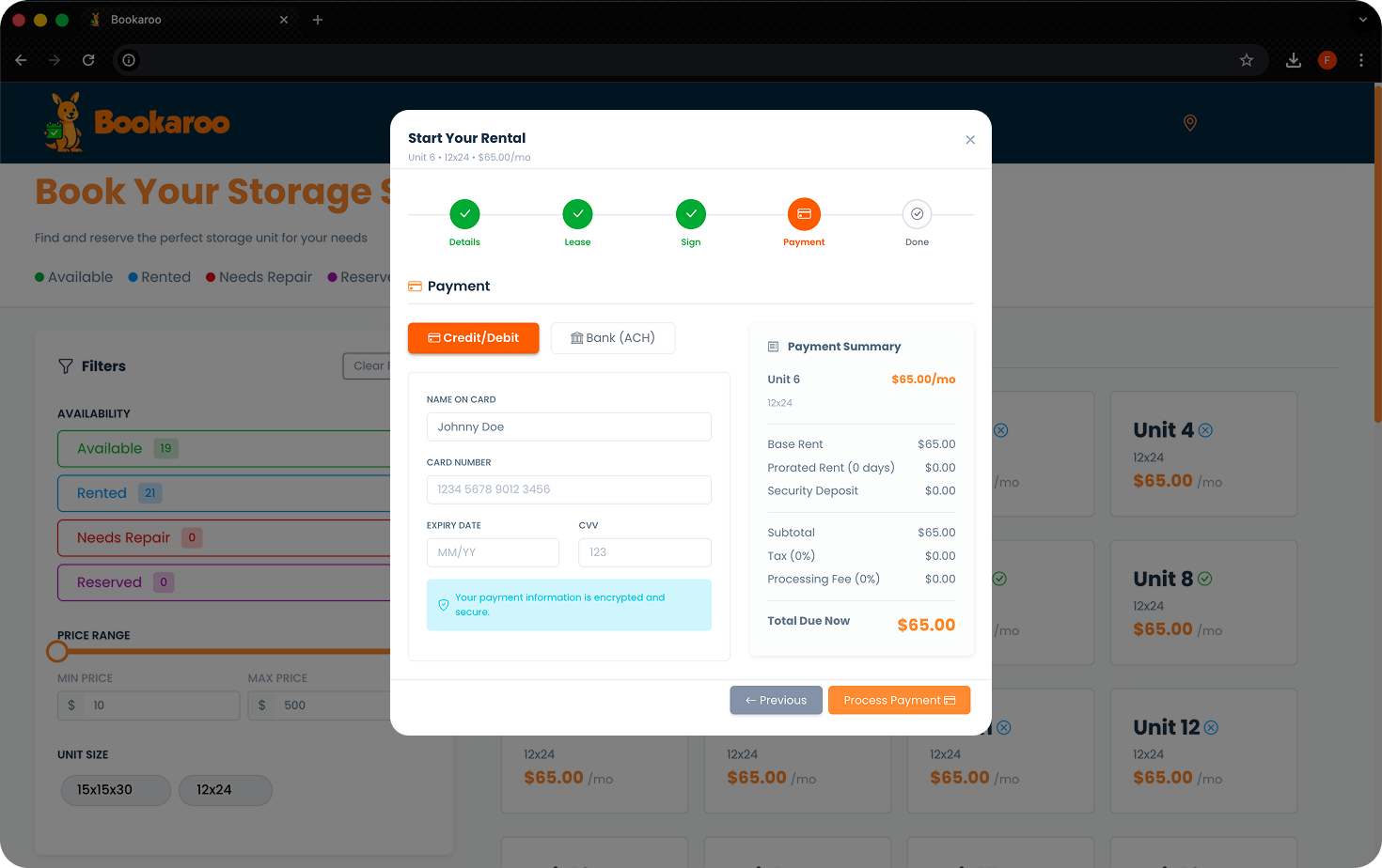 Payment and confirmation
